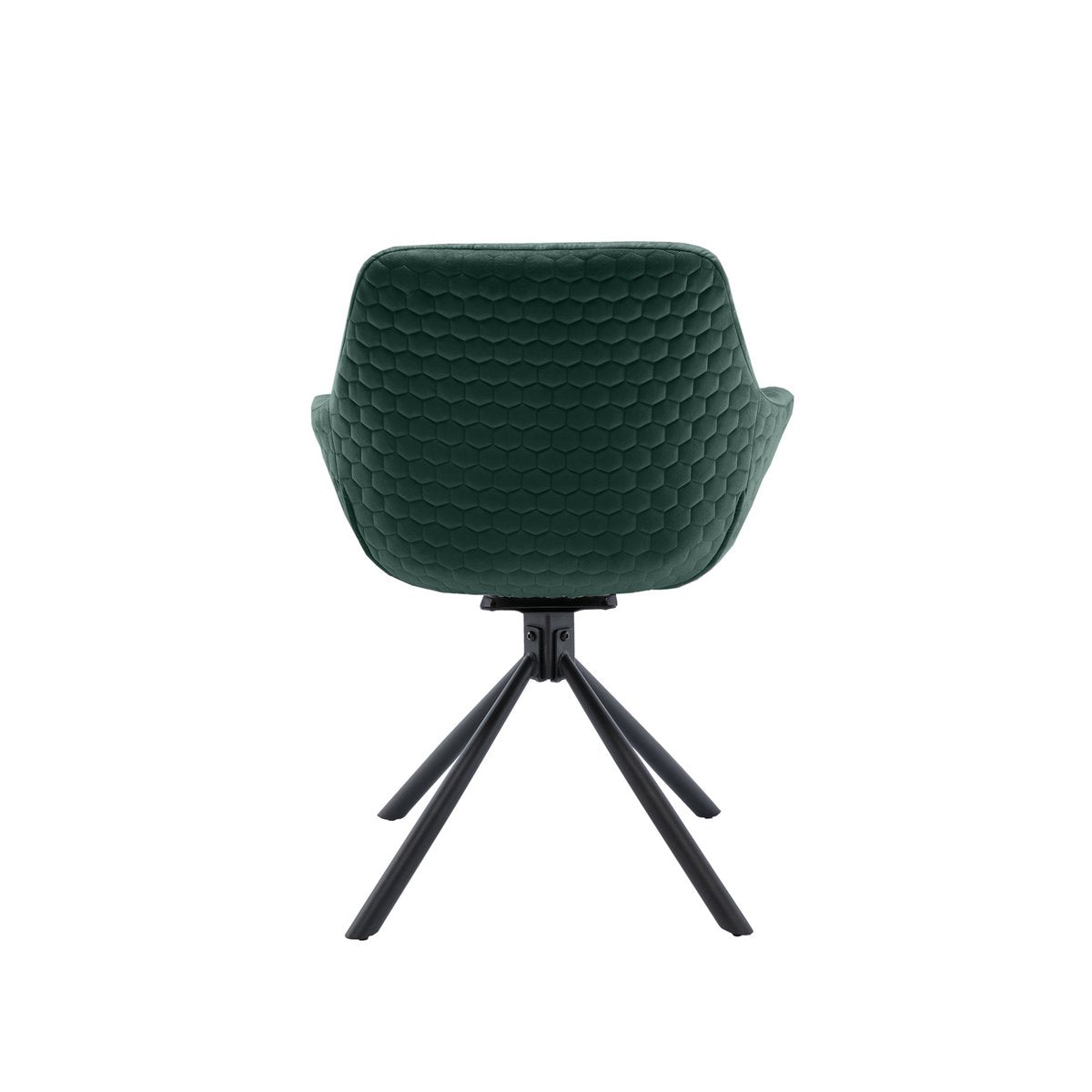 Fauteuil met honingraatstiksel in dennengroen fluweel