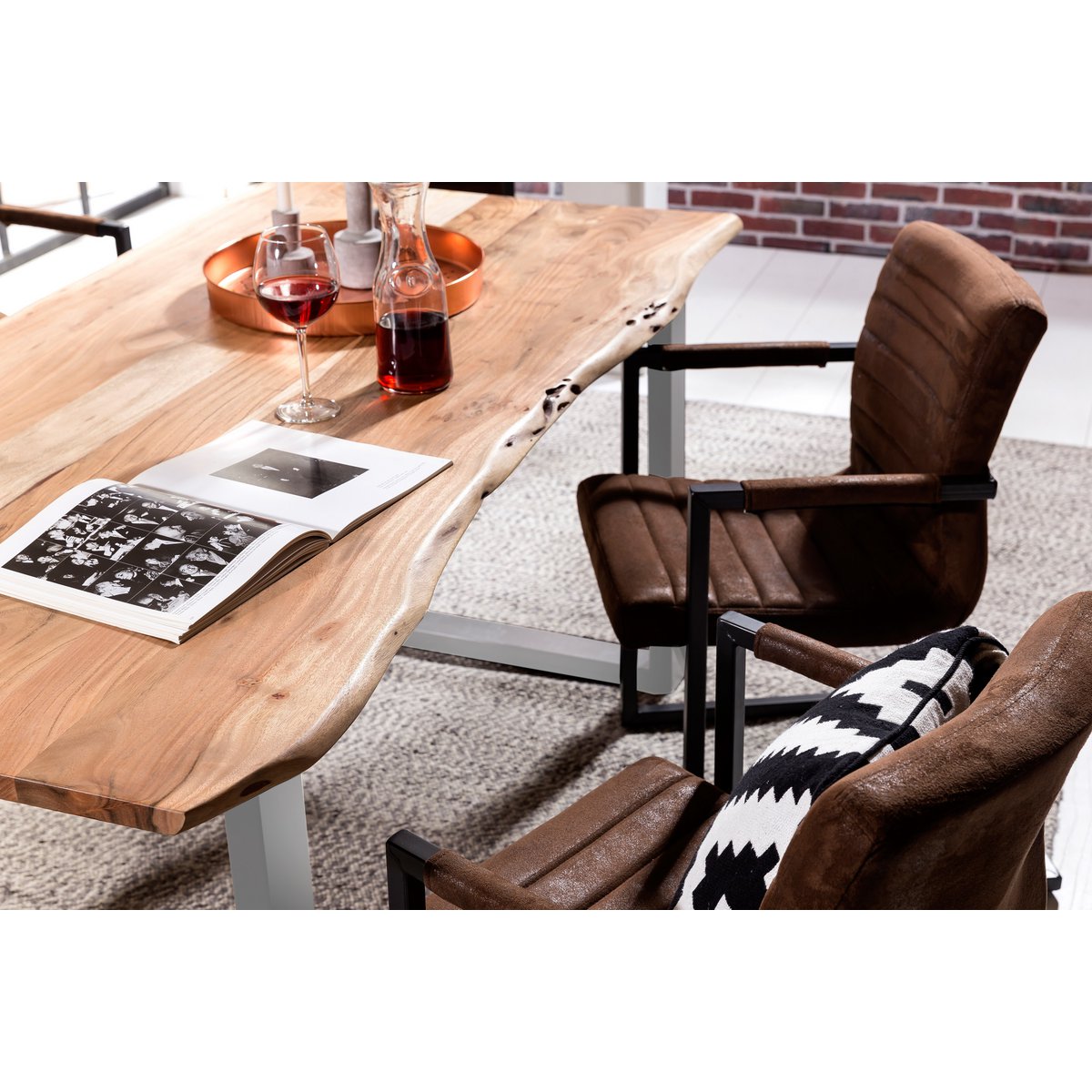 Tisch 180 x 90 cm, Gestell zilver