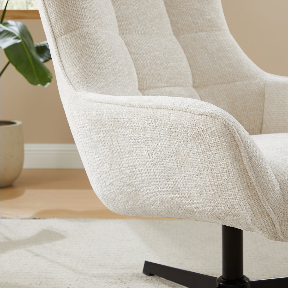 Fauteuil chenille stof beige