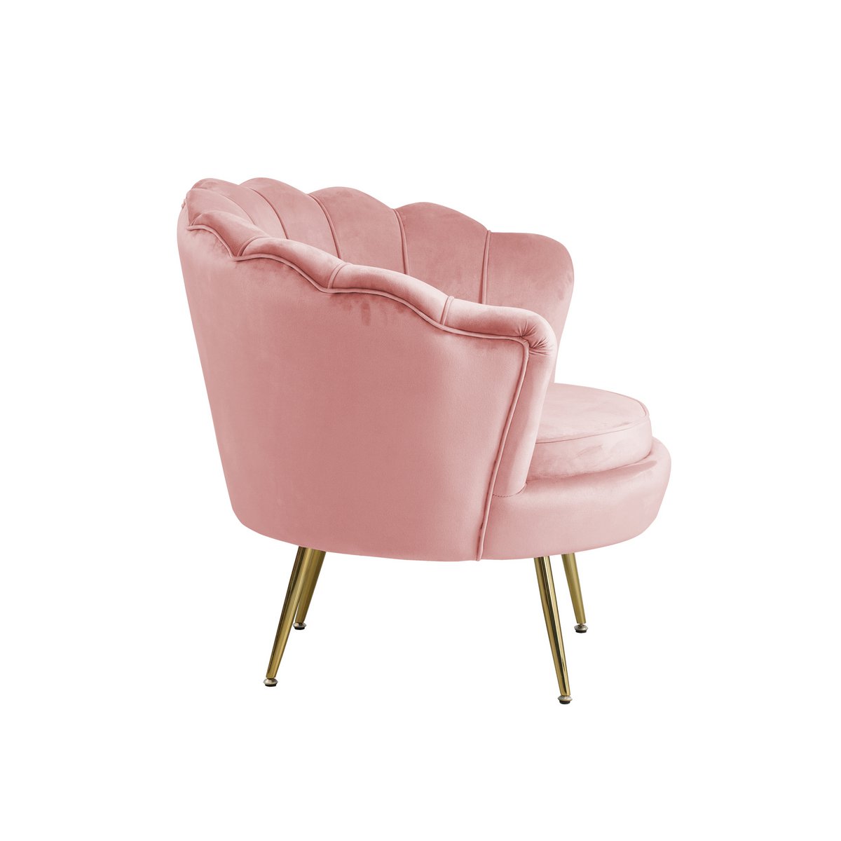 Shell fauteuil in fluweel Rose