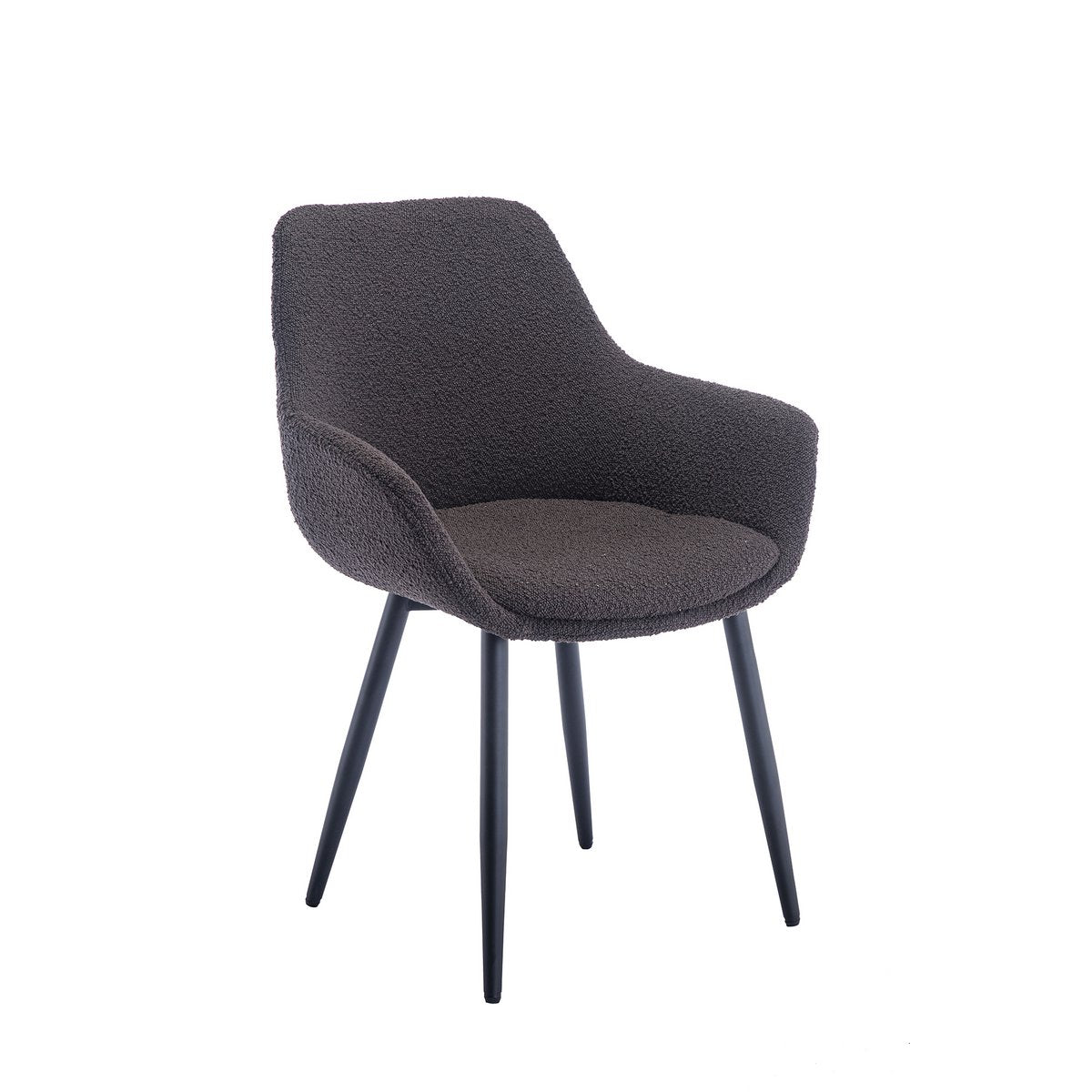 Fauteuil Bouclé stof antraciet set van 2