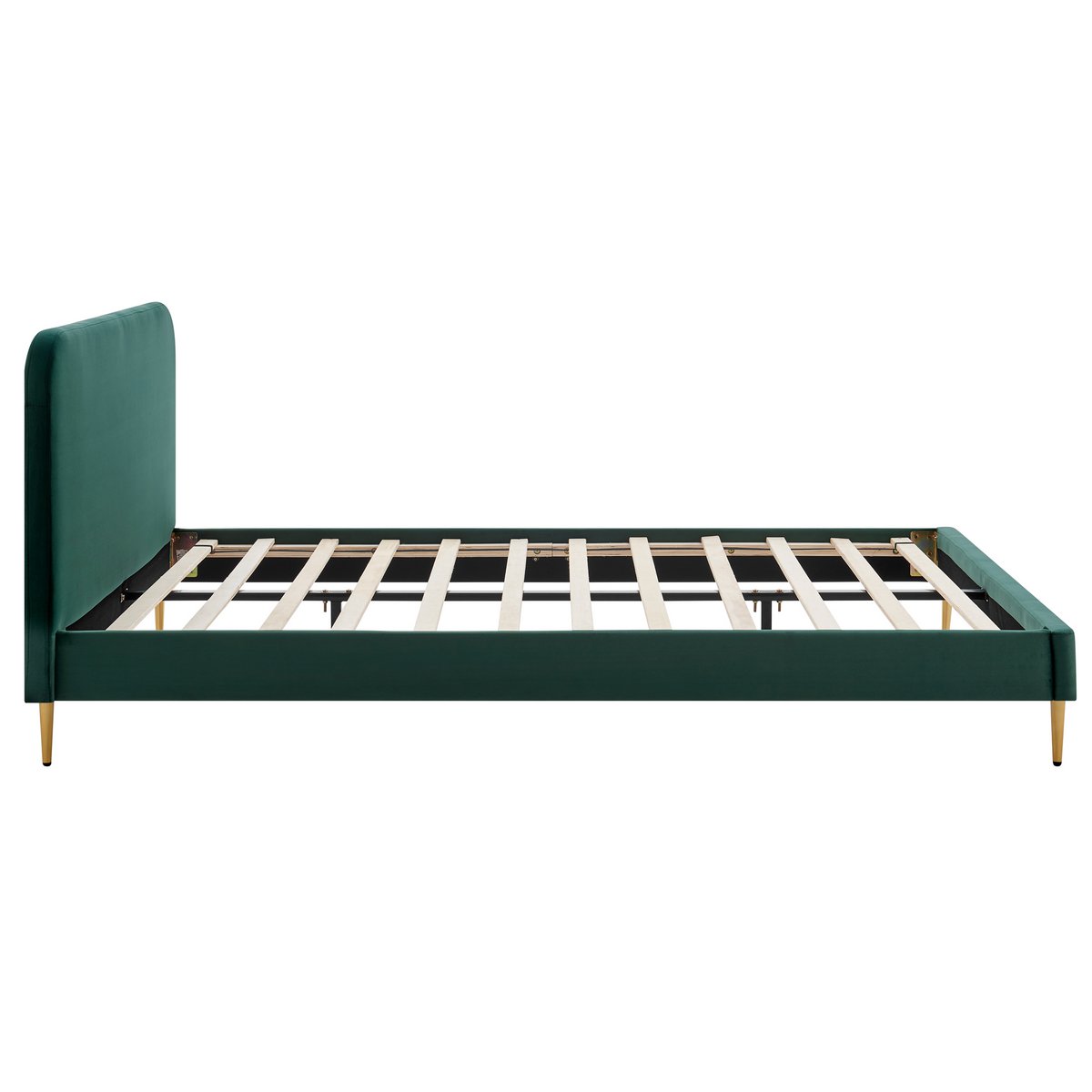 Gestoffeerd bed met fluwelen hoes groen 140x200 cm