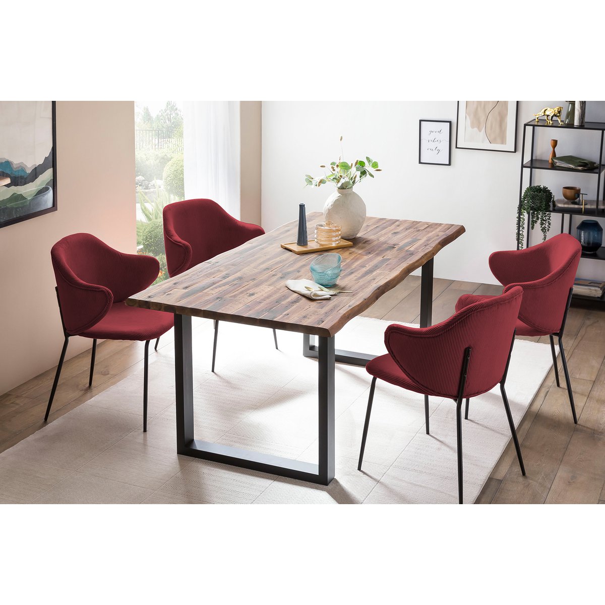 Set van 2 fauteuils, berry