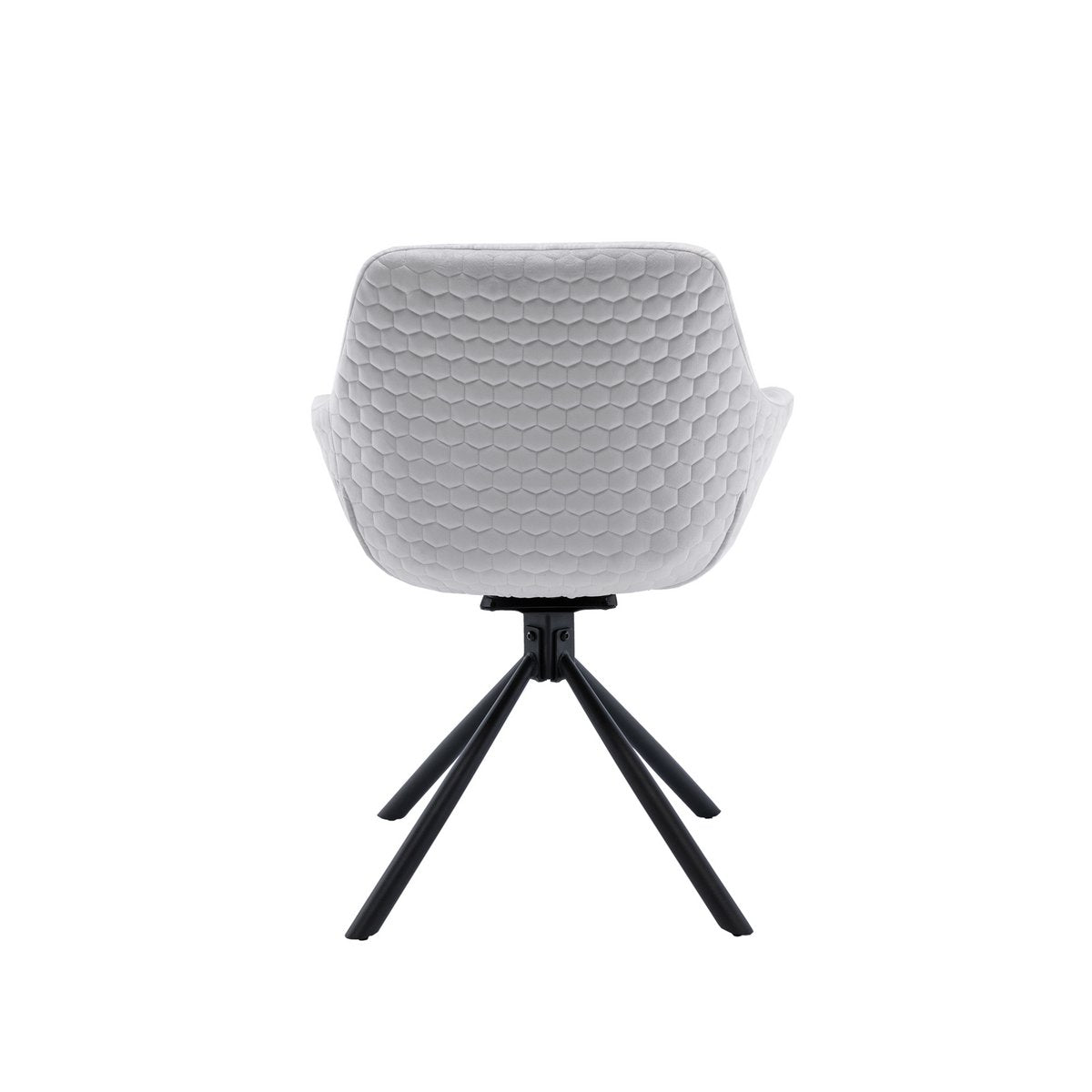 Fauteuil met honingraatstiksel in lichtgrijs fluweel