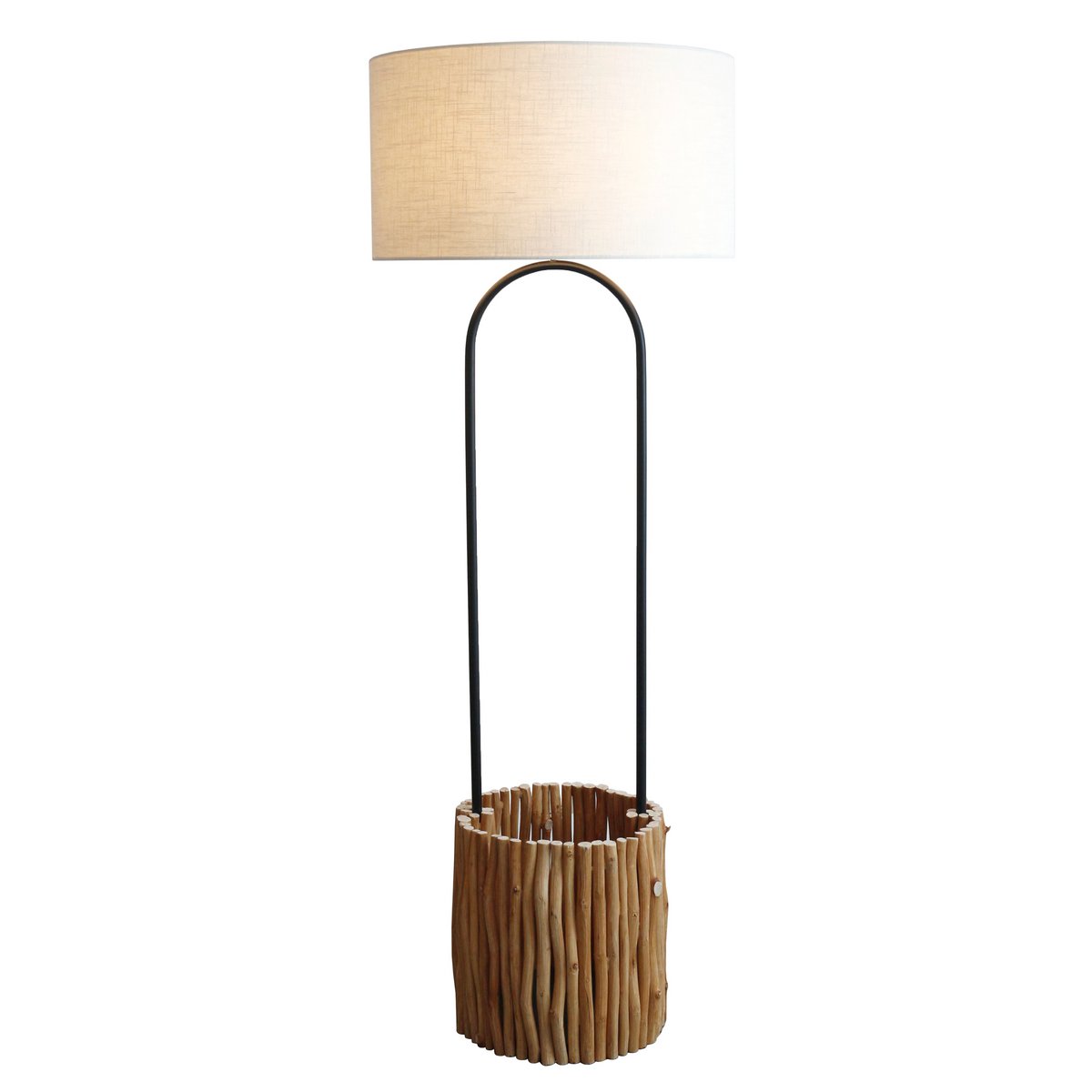 Vloerlamp drijfhout naturel/wit 155 cm