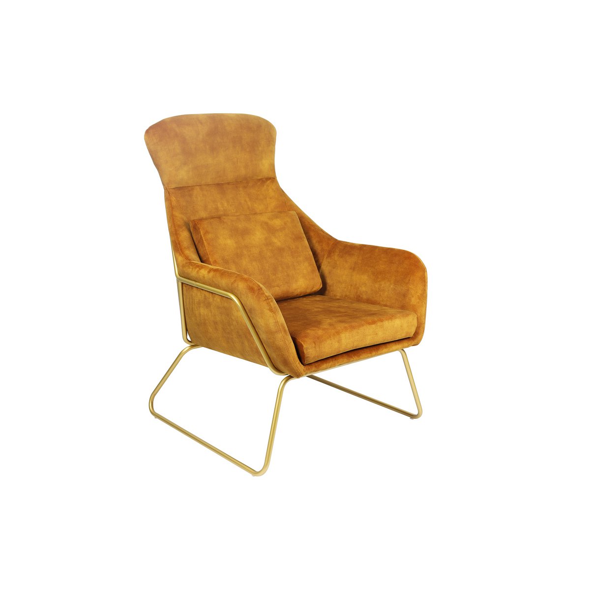 Relax fauteuil gemaakt van goud fluweel velours