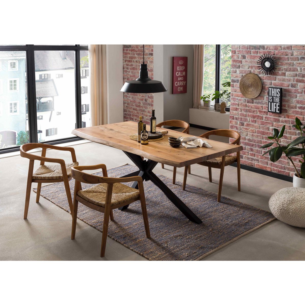 Tafel 200x100 cm, natuurlijk acaciahout