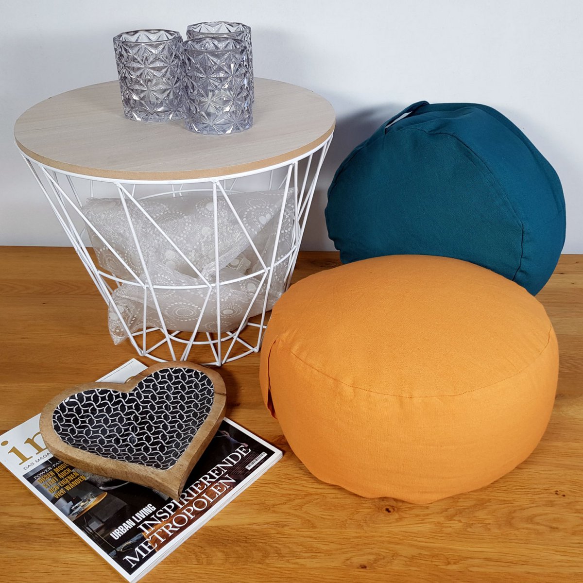 Yoga -kussens Meditatiekussenstoel Kushion Vloer kussen Lotus rond H 14 x Ø 31 cm Cover Wasbaar