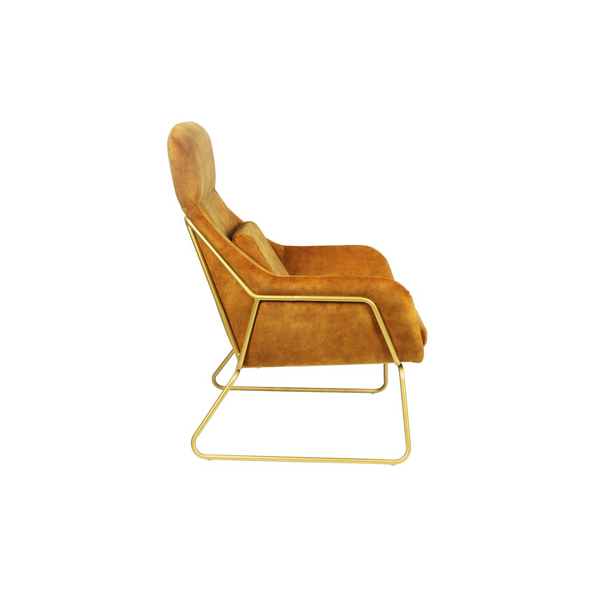 Relax fauteuil gemaakt van goud fluweel velours