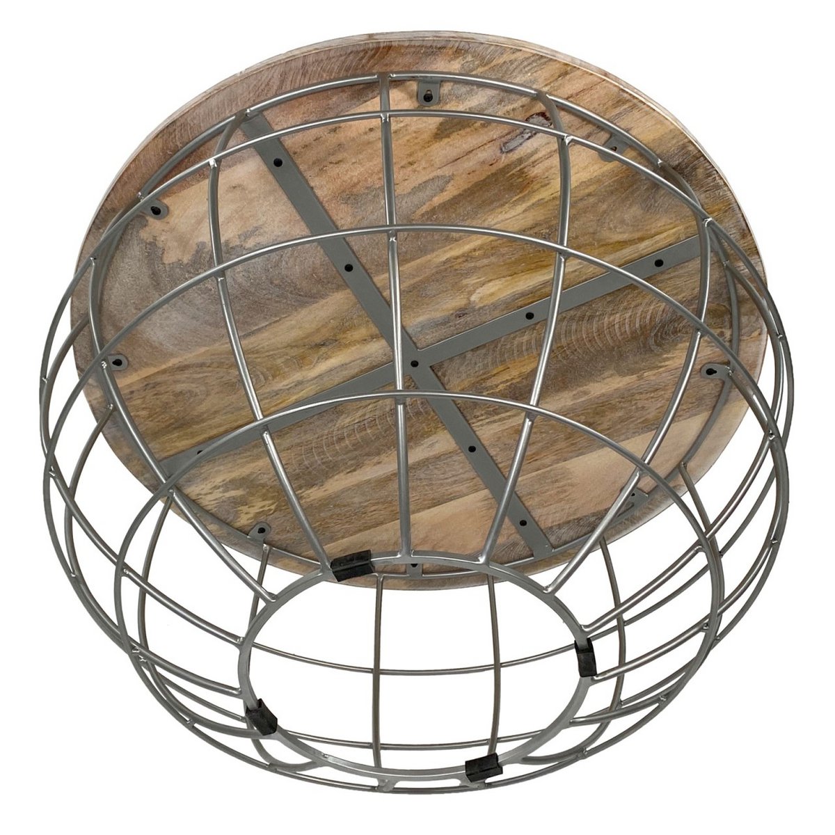 Ronde salontafel duurzaam Lexington ø 75 cm metalen gaas draadframe massief houten salontafel