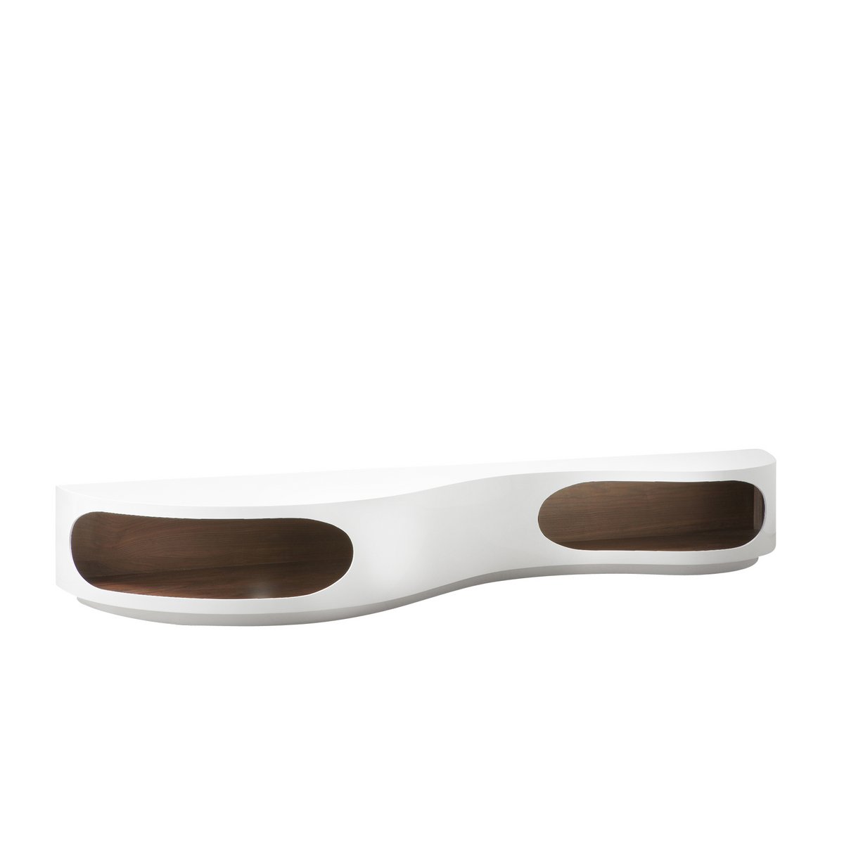 Lowboard 200x50x30 cm wit/walnoot