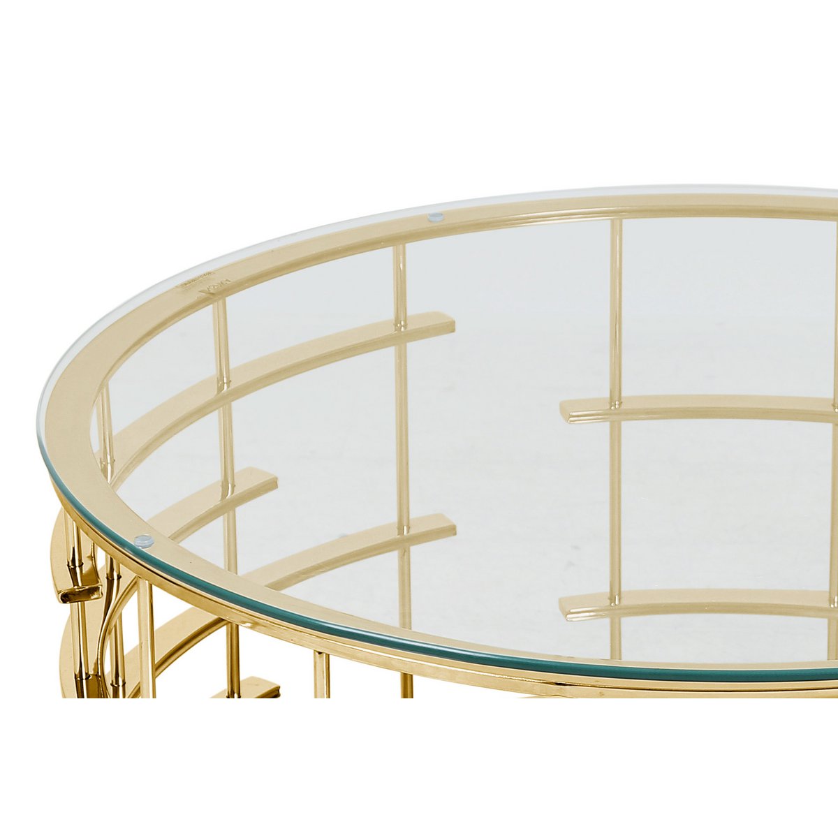 Salontafel goud/helder Ø 90 cm