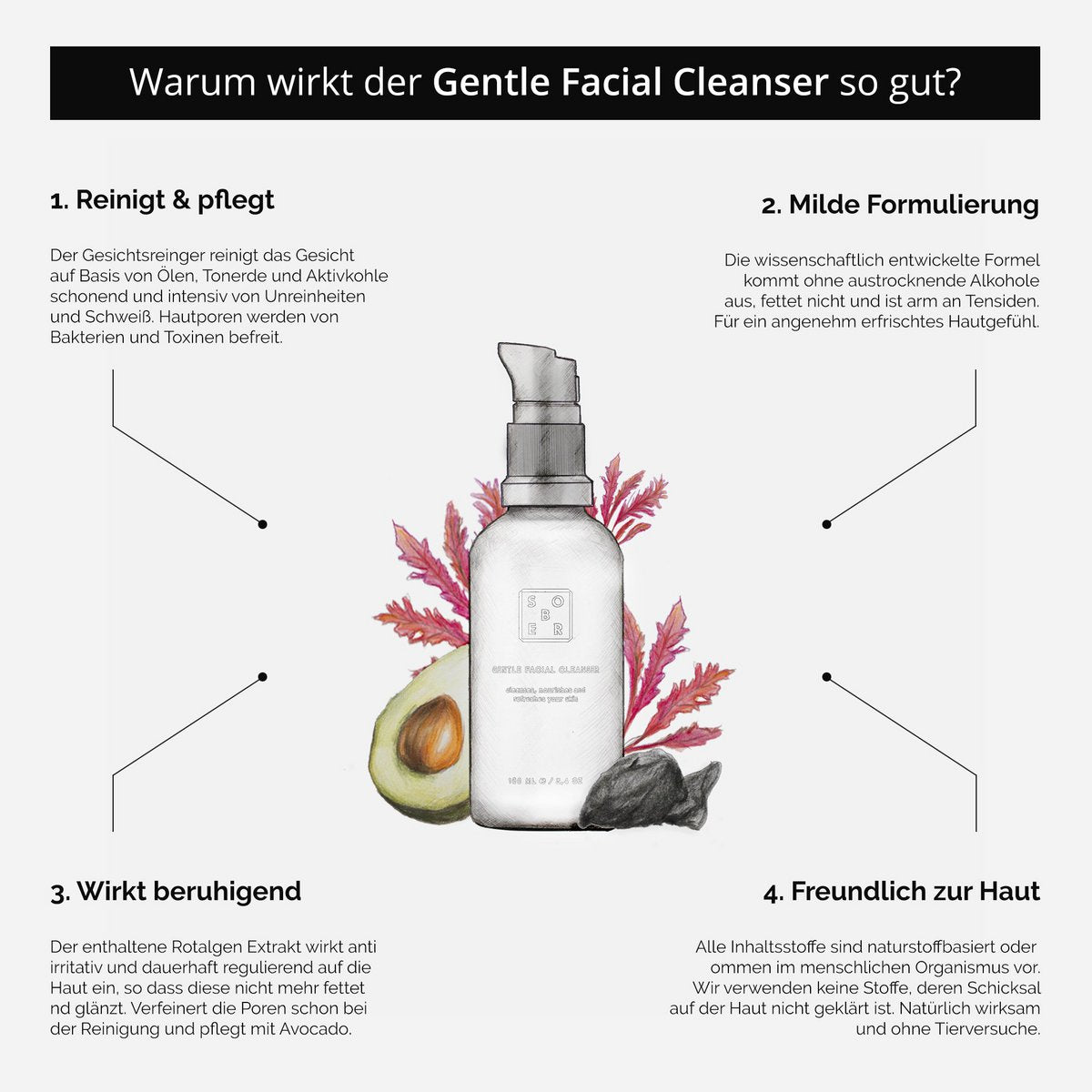 Zachte gezichtsreiniger gezichtsreiniger