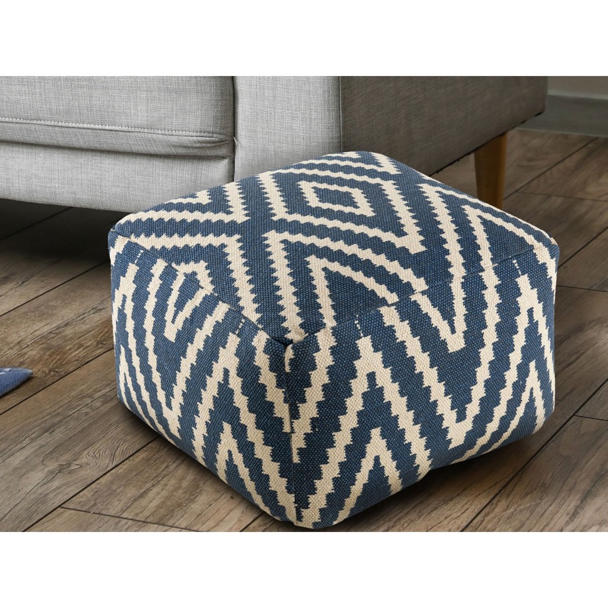 Zittend dobbelstenen voetkrukken stoel kruk 50x35x50cm pouf kelim vloerkussen peru zwarte taupe gele turquoise
