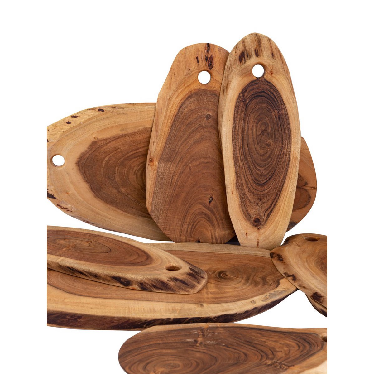 Serveerplank boomschijf 4- of 8-delige snijplank hout dienblad decoratie acacia massief