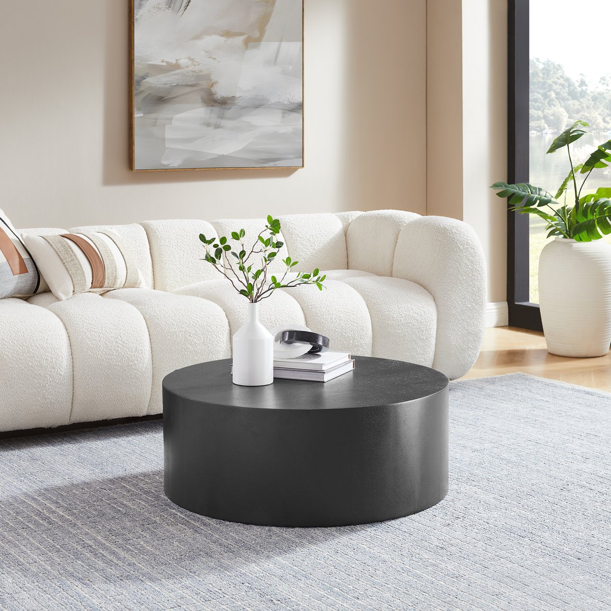 Salontafel Ø 80 cm zwart