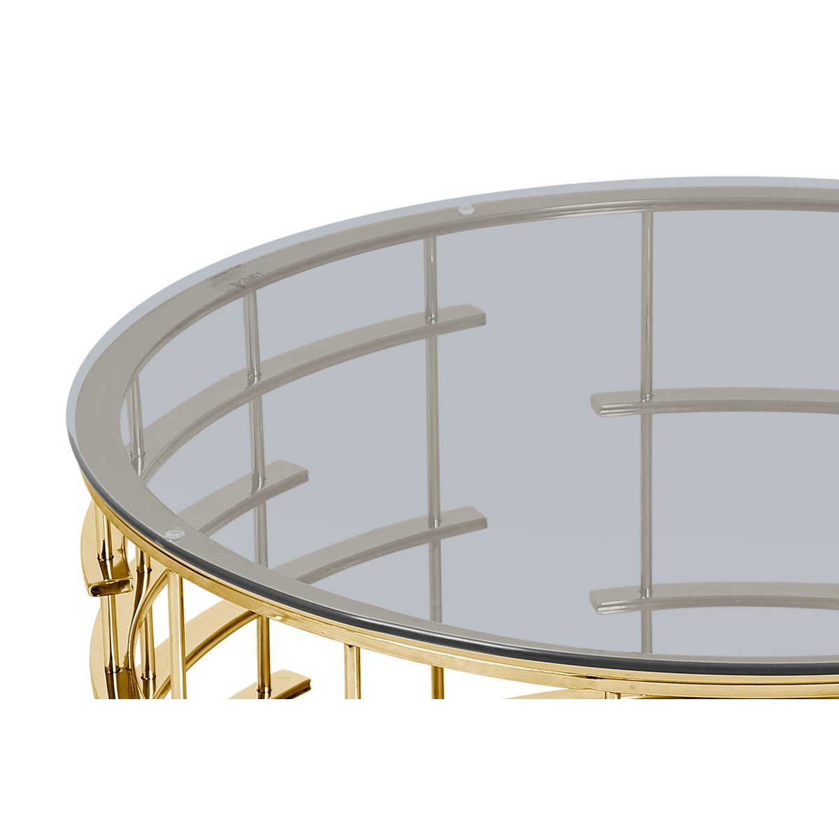 Salontafel goud/grijs Ø 90 cm