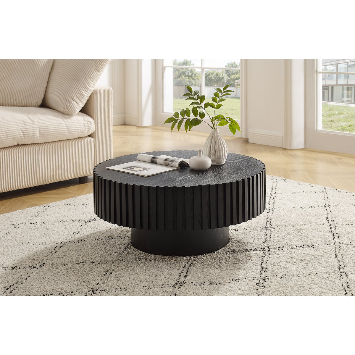 Salontafel Ø 80 cm zwart