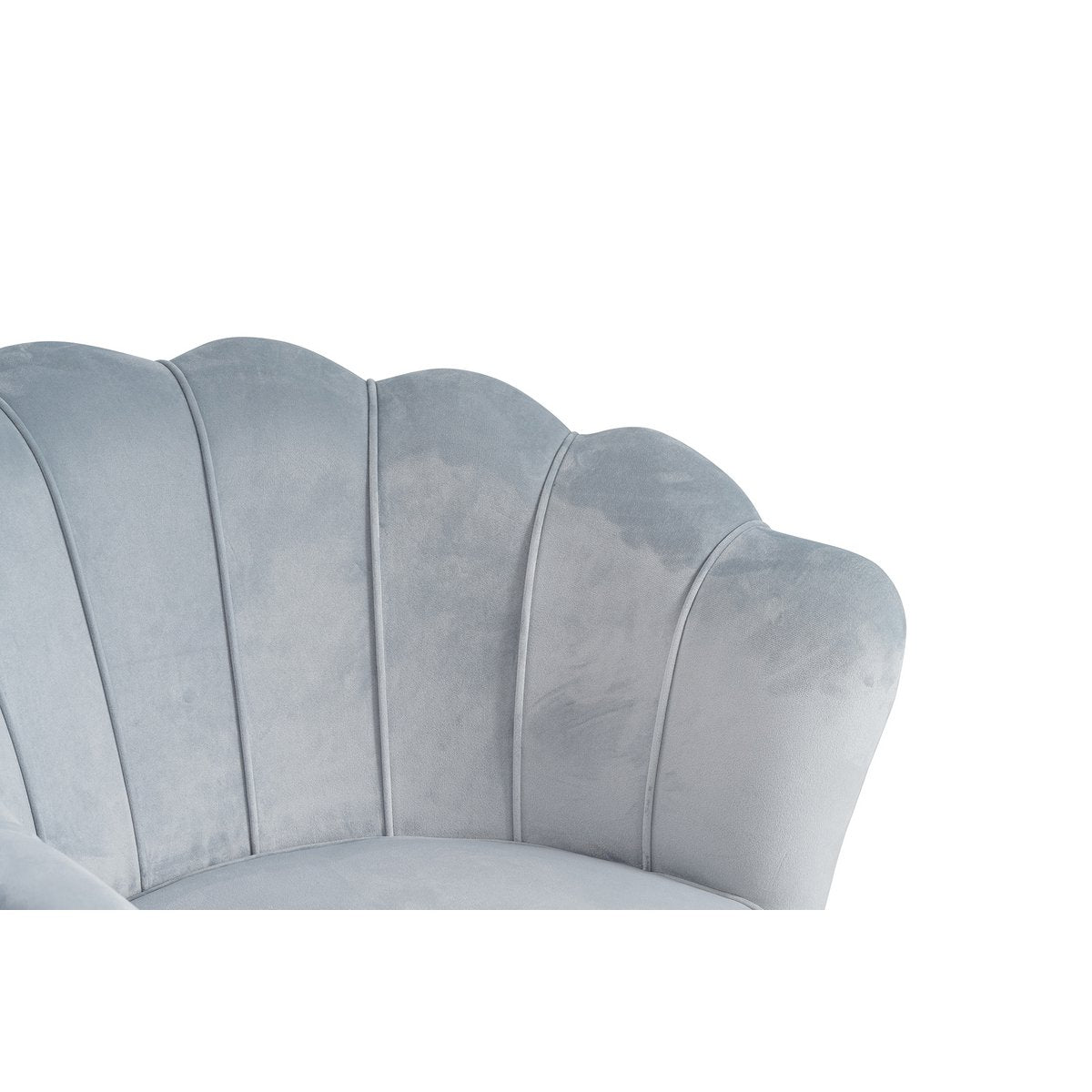 Fluwelen schelp fauteuil in lichtgrijs