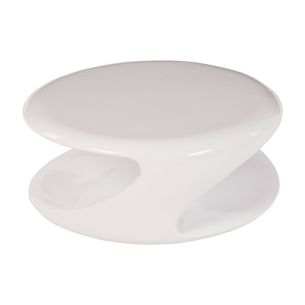 Salontafel 80x80x33 cm wit glasvezel