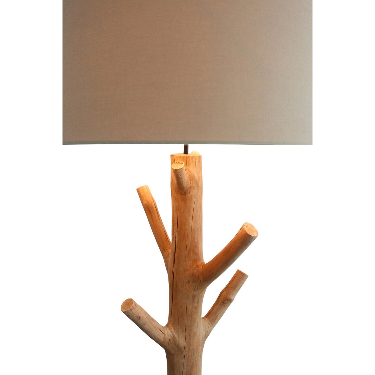 Vloerlamp drijfhout naturel/wit 175 cm