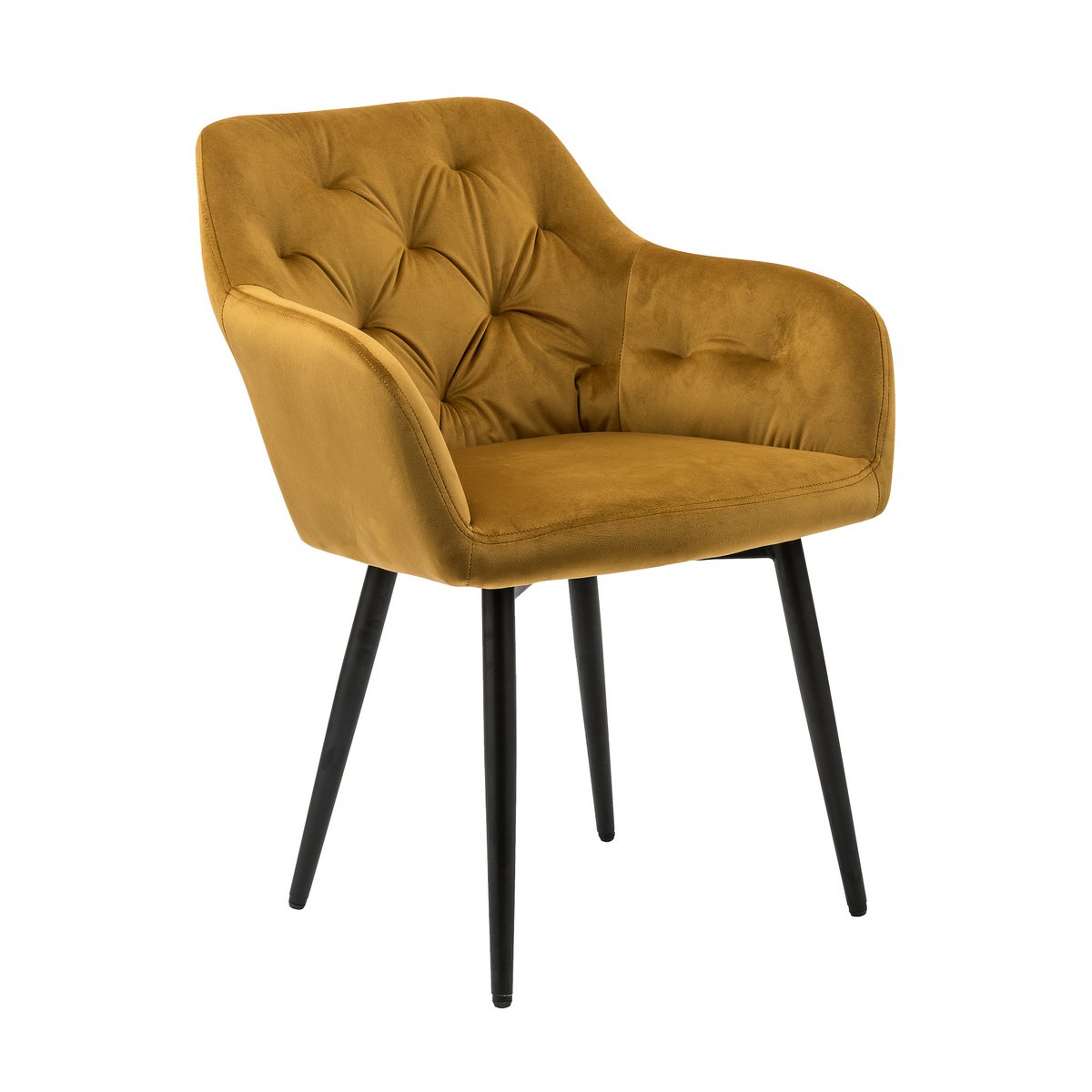 Geel fluwelen fauteuil