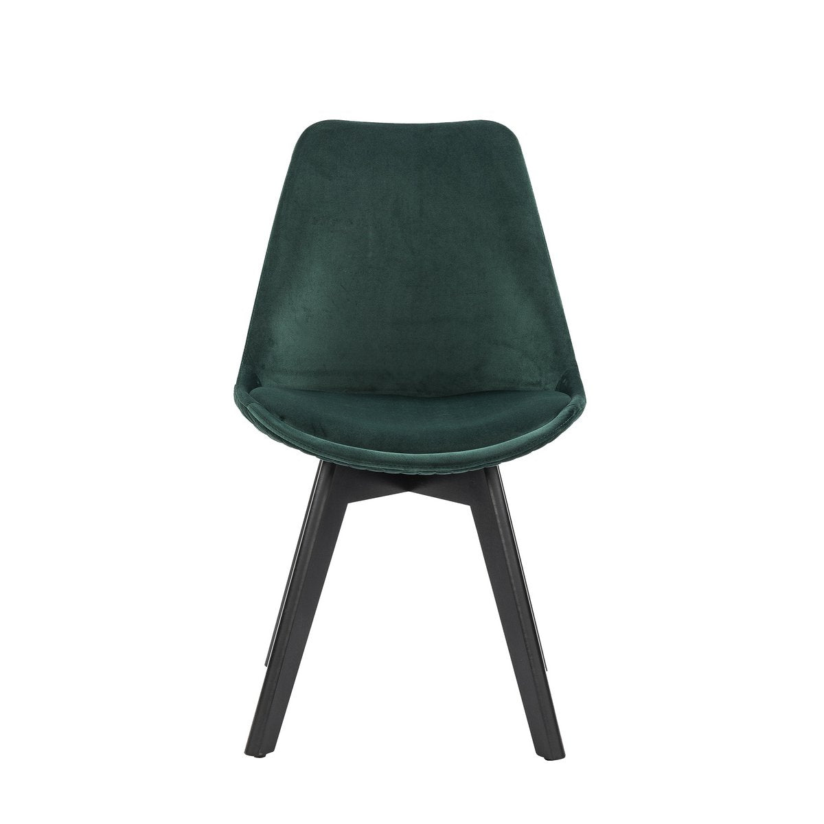 Set van 2 eetkamerstoelen in groen fluweel