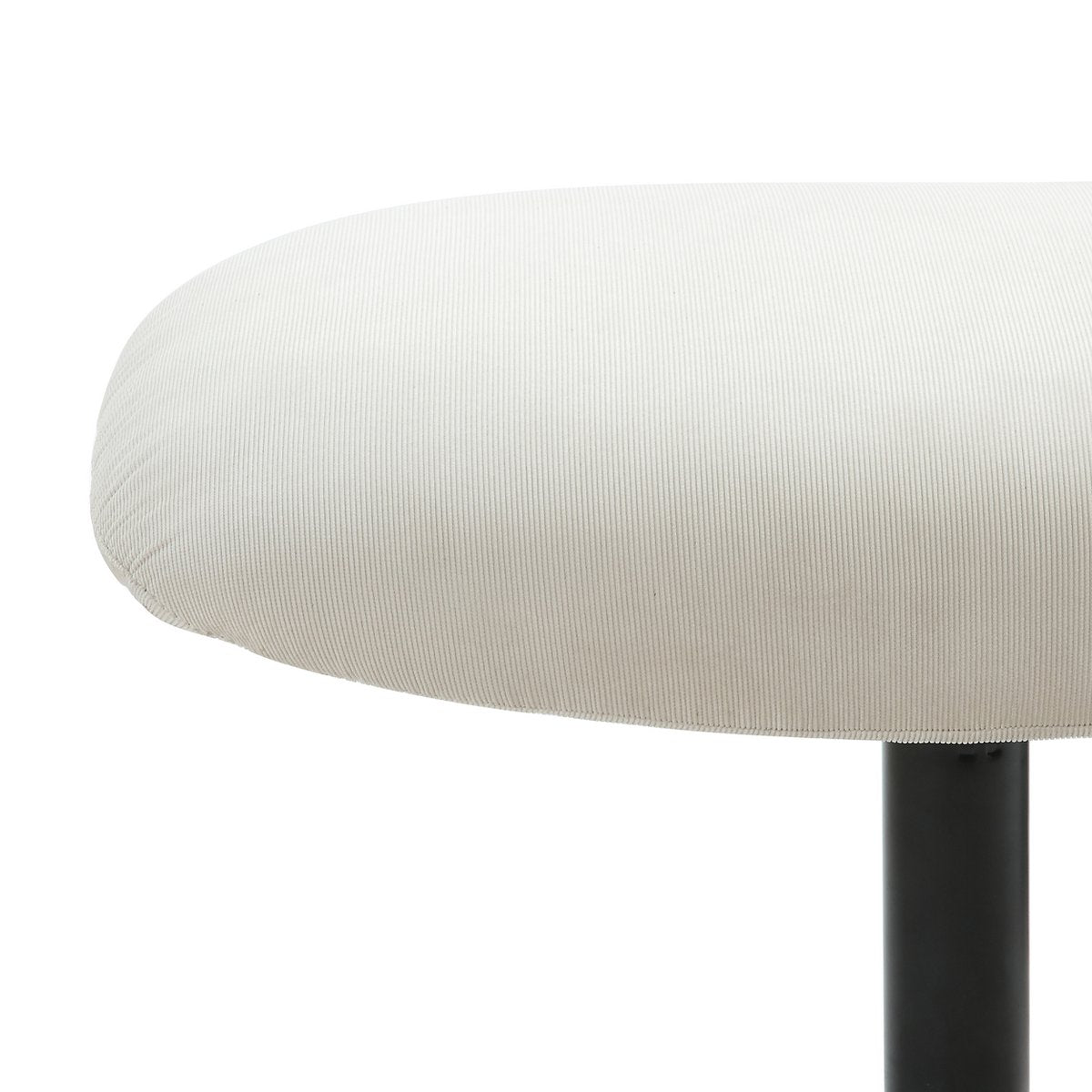 Fauteuil en kruk corduroy look beige
