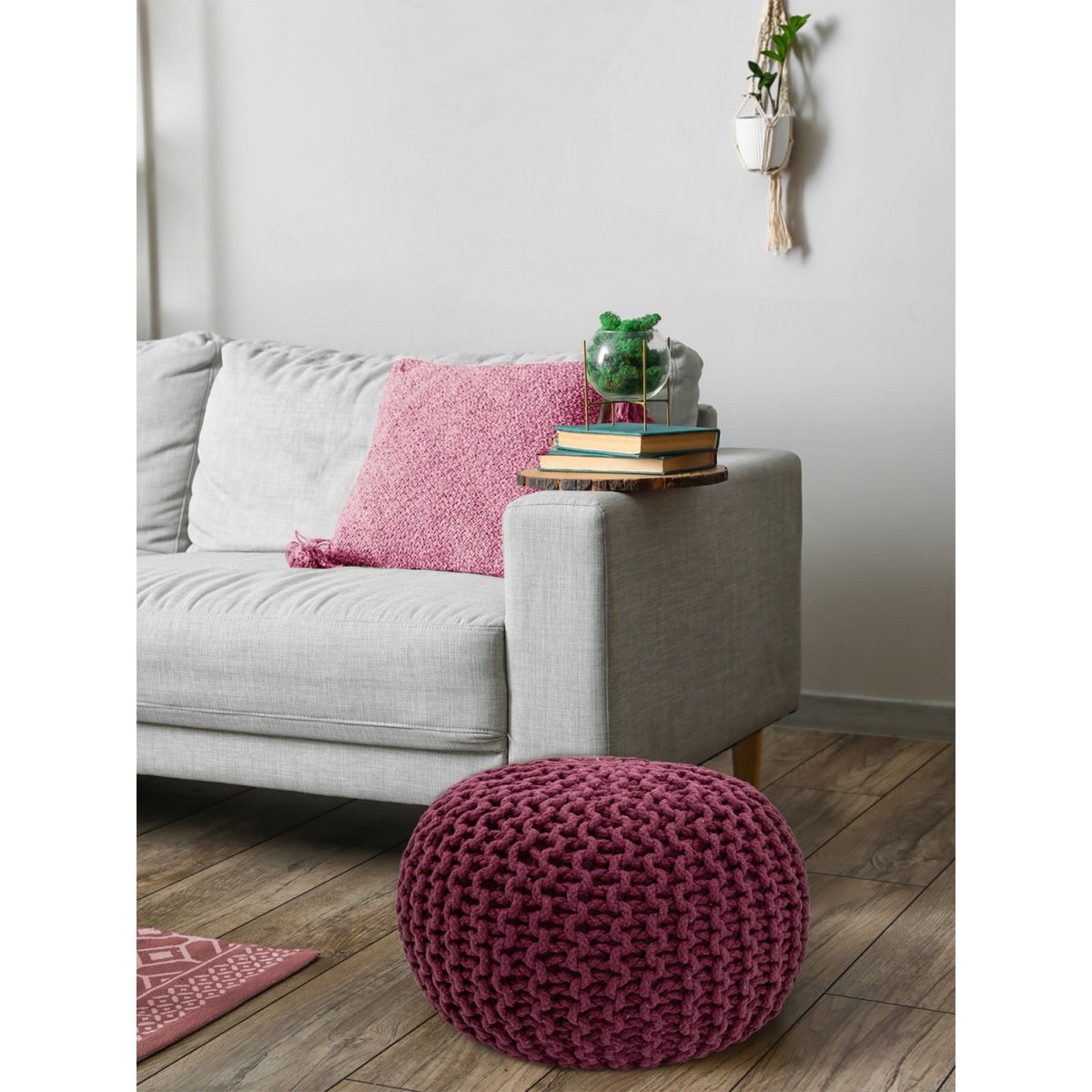 Pouf Ø 55 H 37 H 37 brei -kruk stoel pouf vloerkussen duurzaam