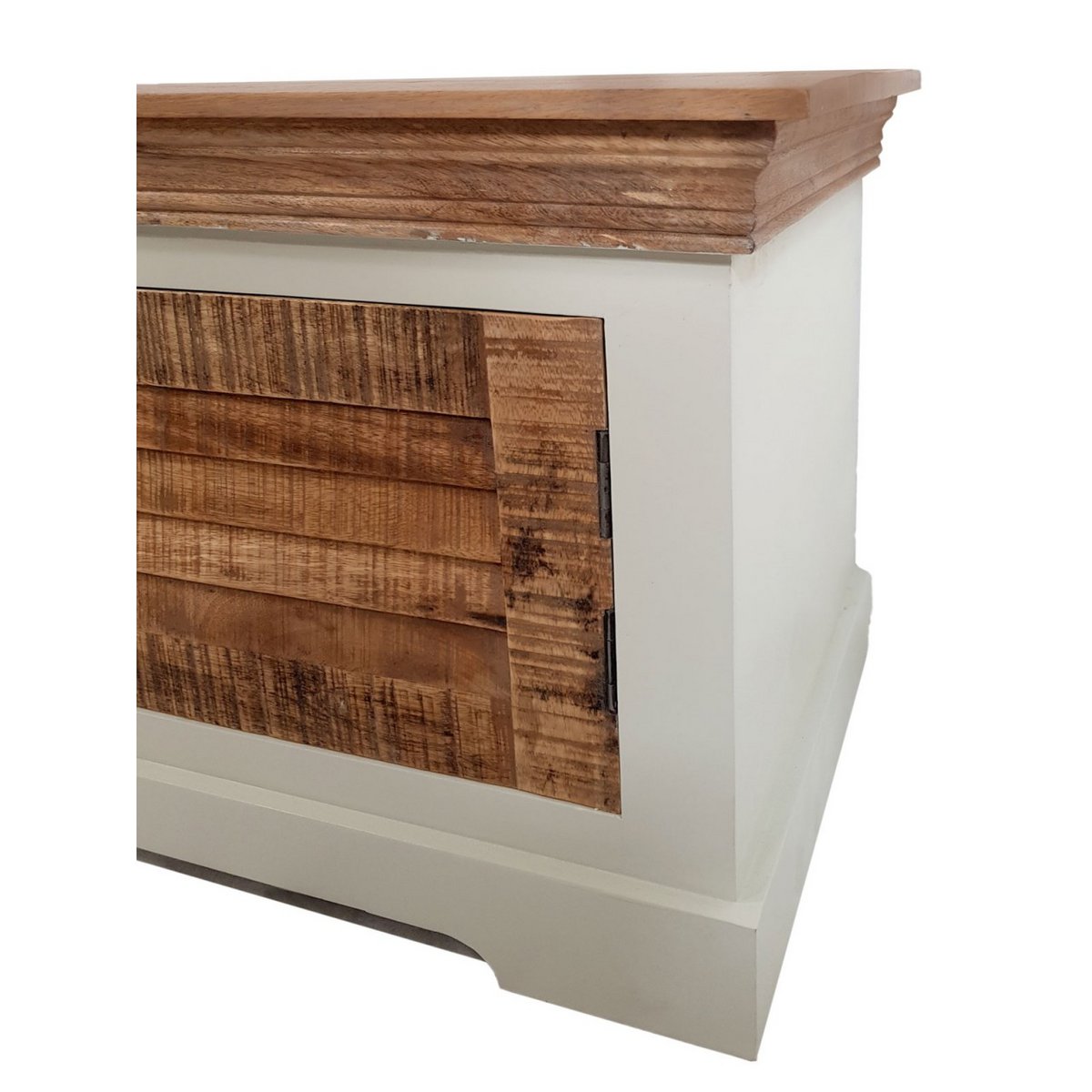 TV-lowboard TV-meubel B 114 H 45 cm massief houten TV-meubel Ibiza wit massief mangohout