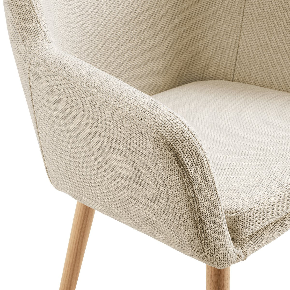 Fauteuil structuurstof beige