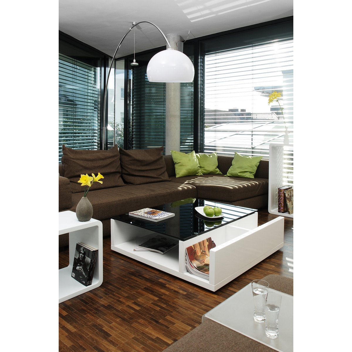 Salontafel wit/zwart 100x100 cm
