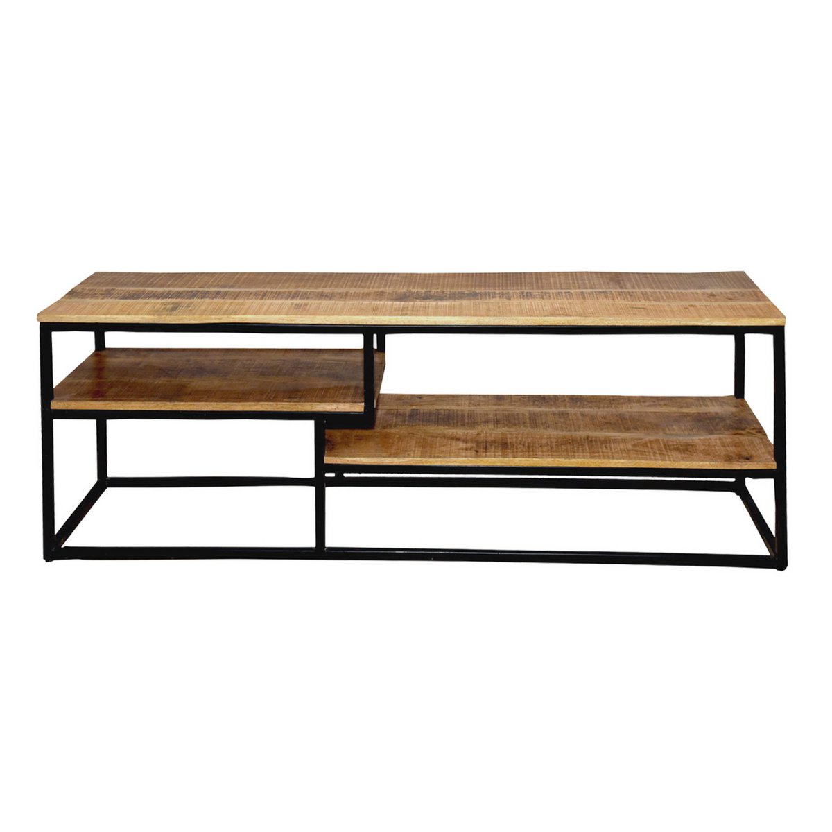 TV-lowboard TV-meubel TV-board 150 x 51 x 36 cm Liverpool metalen frame zwart mat