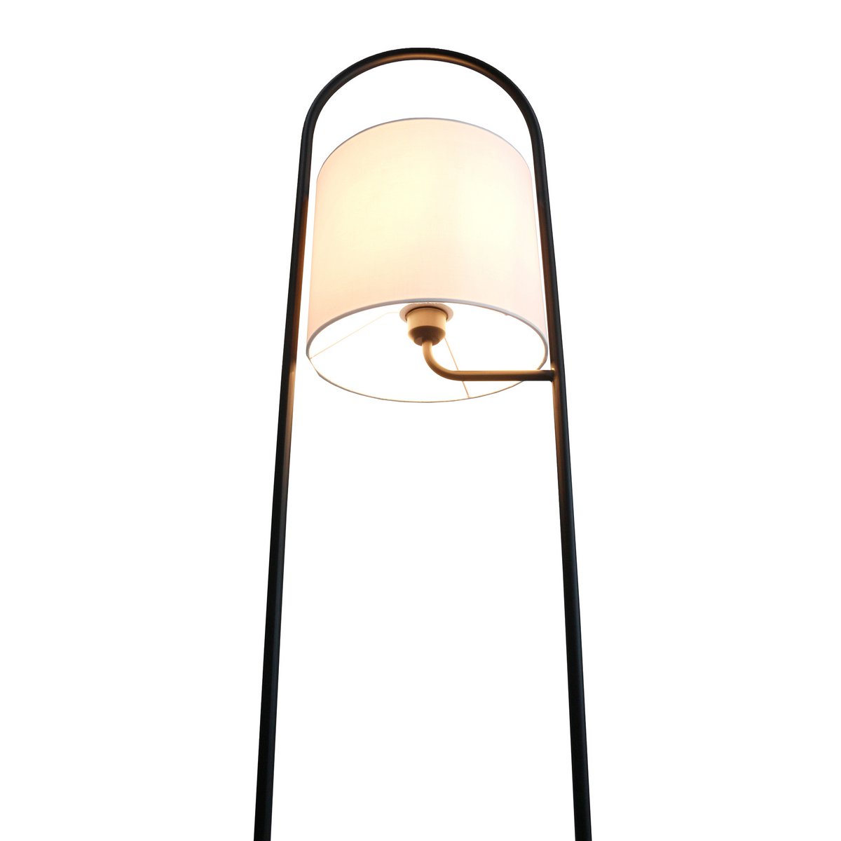 Vloerlamp acaciahout naturel/wit 153 cm