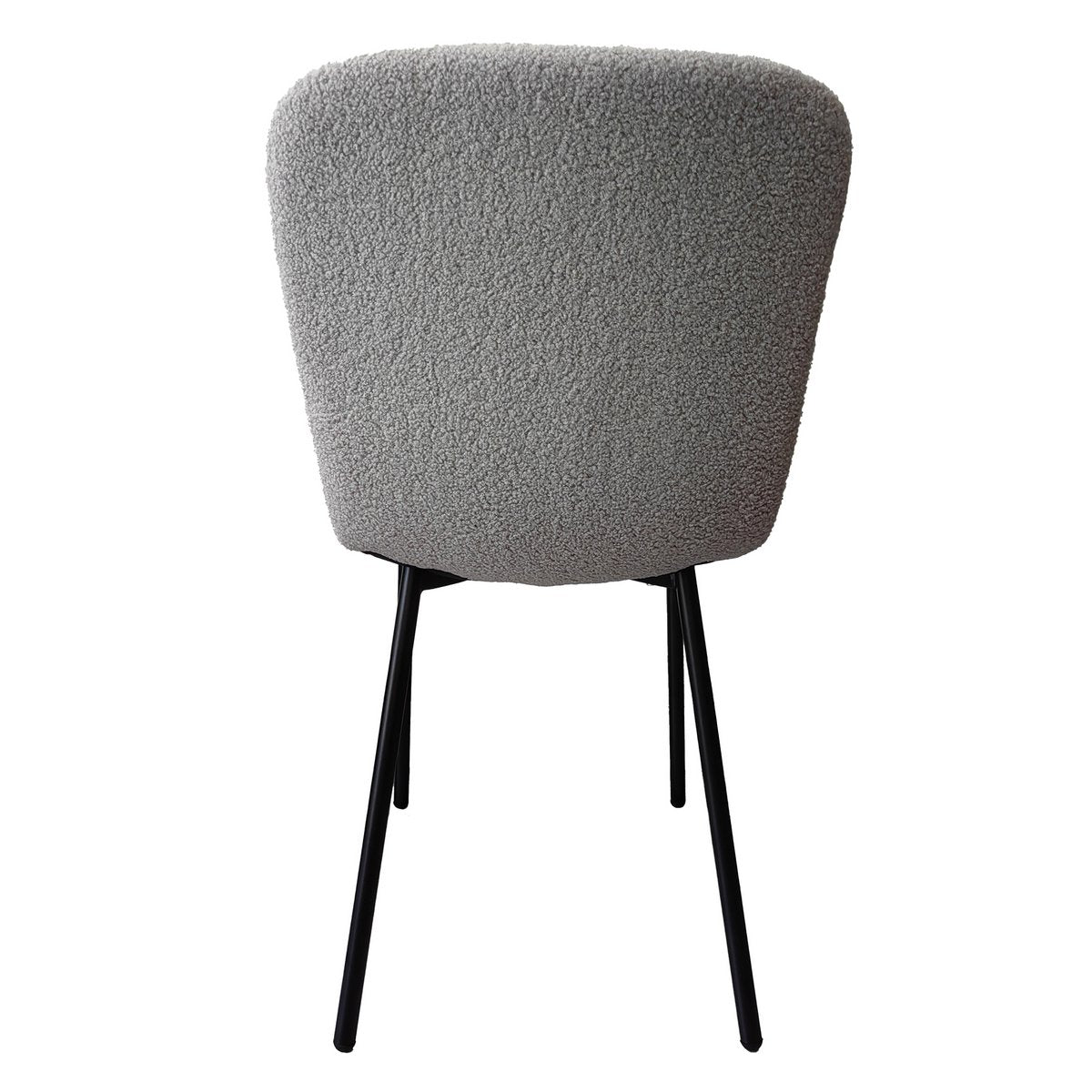 Bouclé Look Stoelenset van 4 lichtgrijs