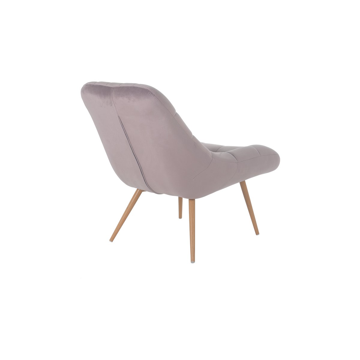 Fauteuil XXL fluweel roze metaal houtlook