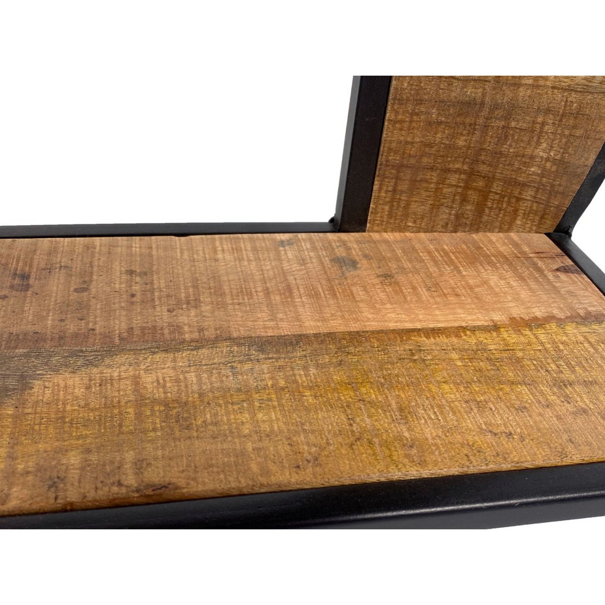 Muurplank hangende gegale boeken plank bookboard 80 x 80 x 20 cm bolton metalen frame zwart mat
