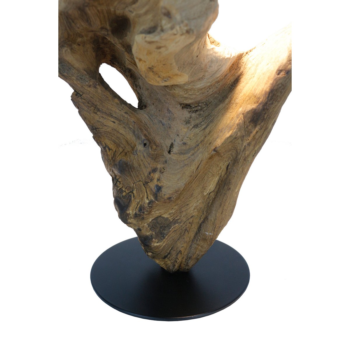 Tafellamp 29 cm naturel/zwart met LED batterij