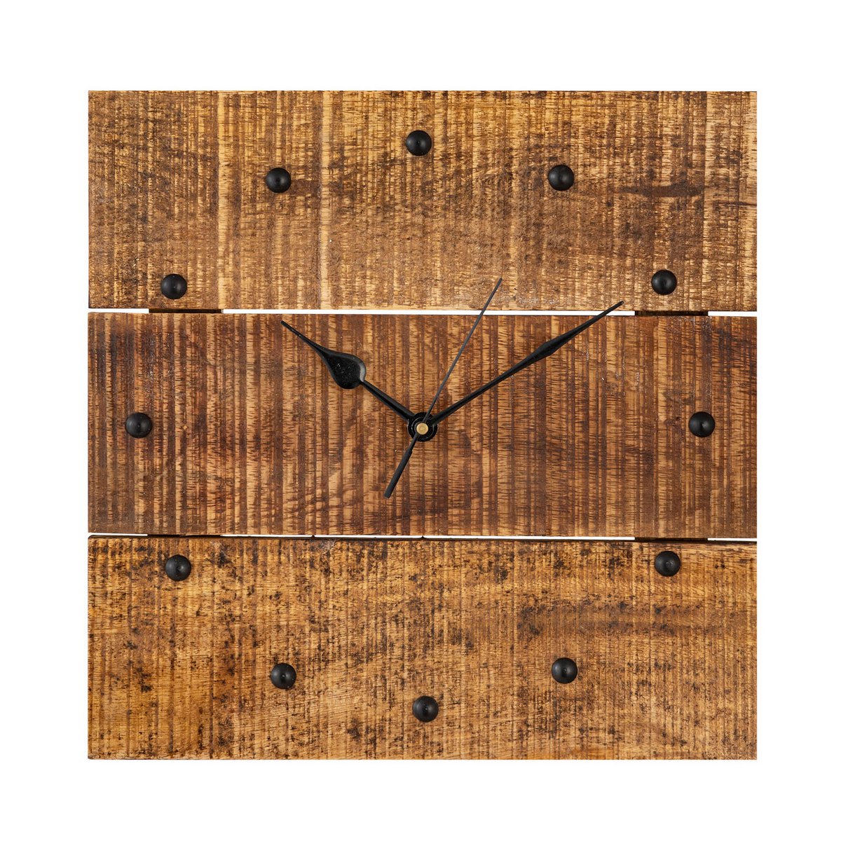 Holzhr wandklok 30x30cm houten woonkamer stilletjes vierkant gemaakt van mango hout massief