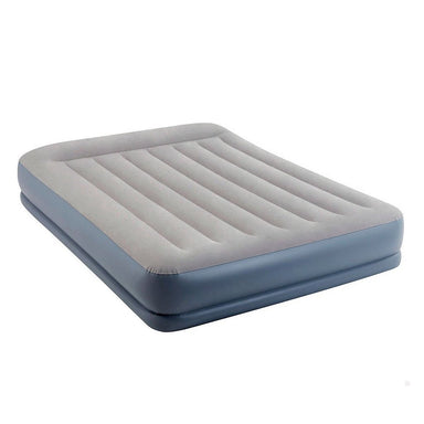 Intex 64118Nd Pillow Rest Mid-Rise 2-Persoons Luchtbed 152X203X30 Cm + Ingebouwde Pomp Grijs/Blauw