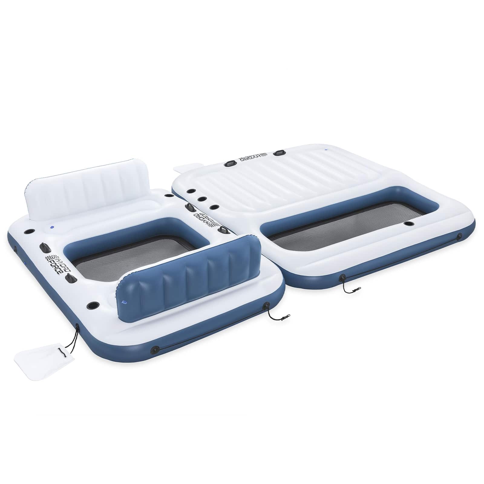 Hydro-Force drijvend eiland 2 st PVC Wit en Blauw