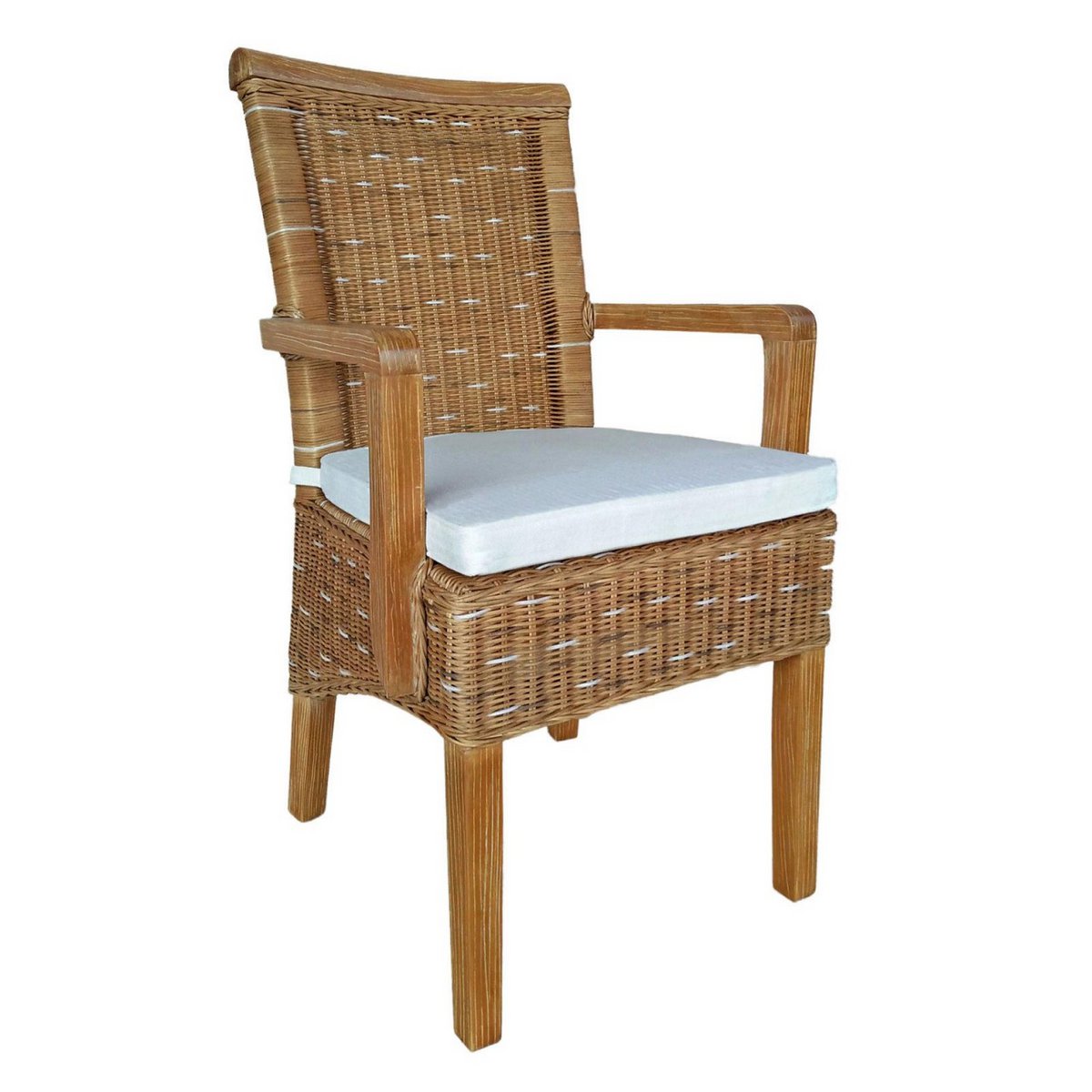 Eetkamerstoelen ingesteld met armleuningen 2 stuks Rattan stoel Perth Capuccino Cockture fauteuils duurzaam