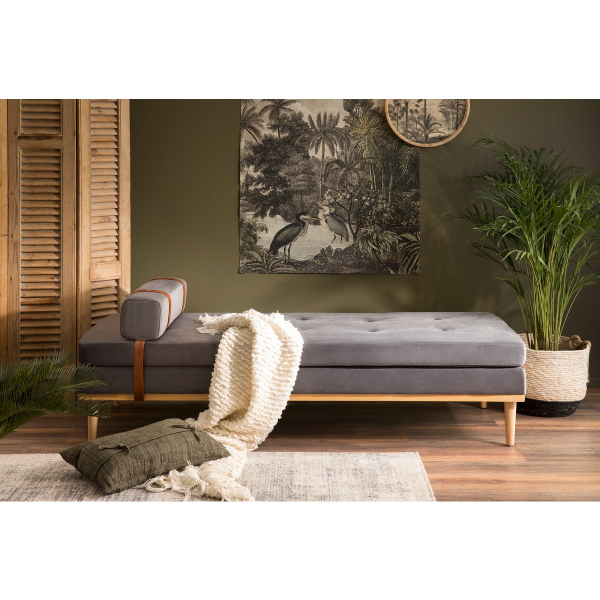 Dagbed fluweel grijs