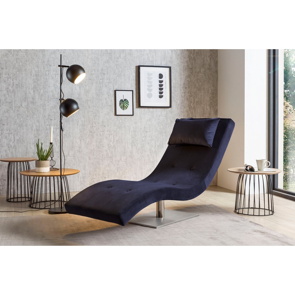 Relax ligbed fluweel blauw