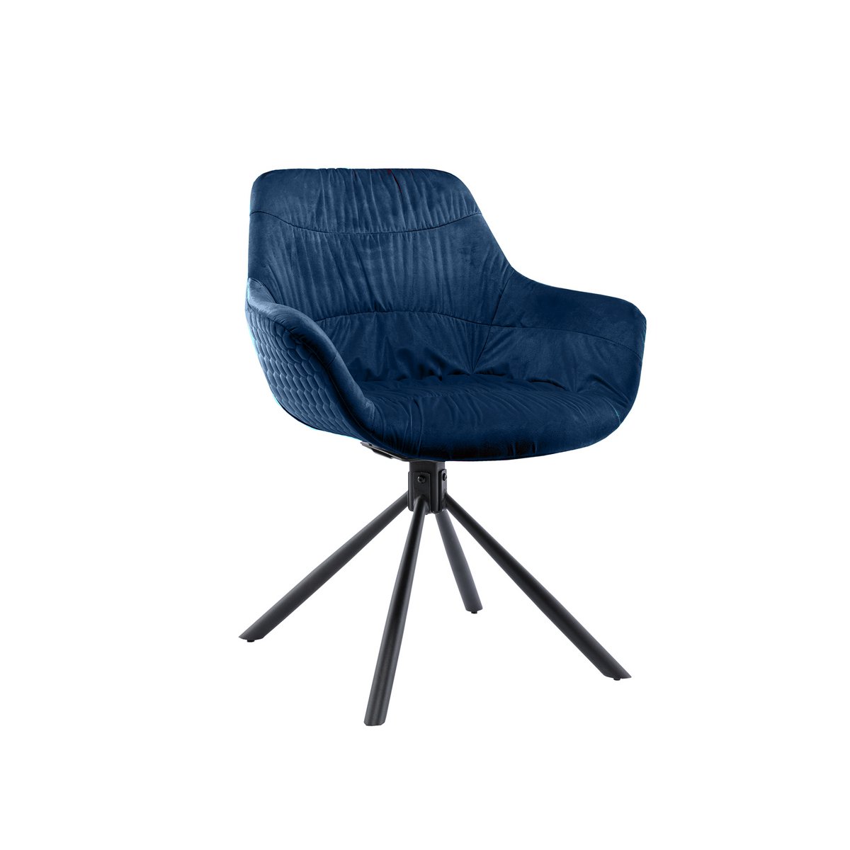 Fauteuil met honingraatstiksel in fluweelblauw