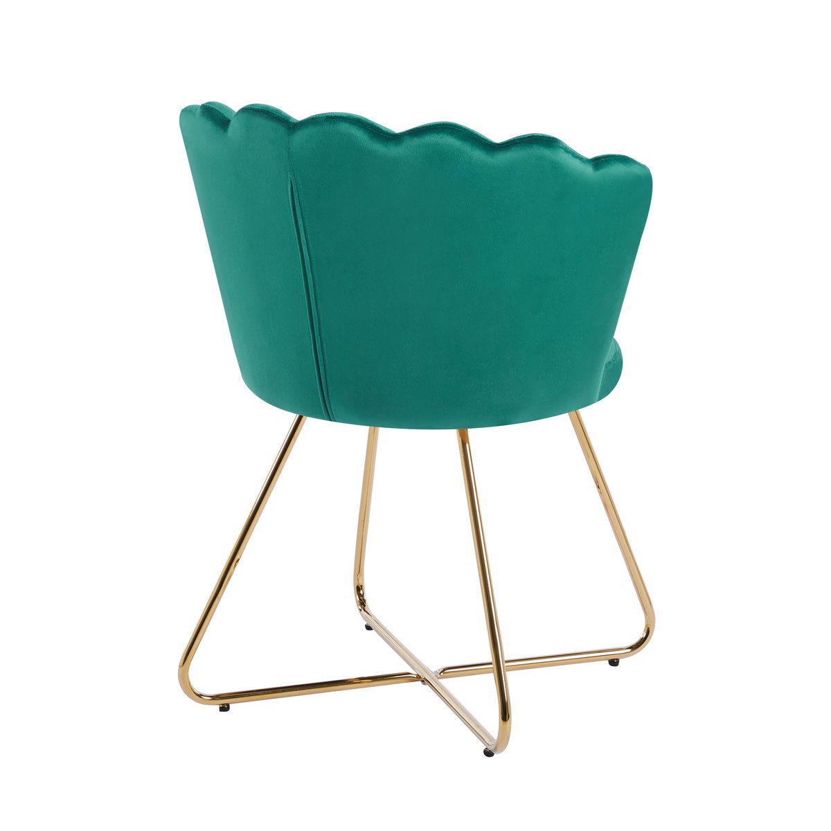 Set van 2 groene fluwelen schelpstoelen
