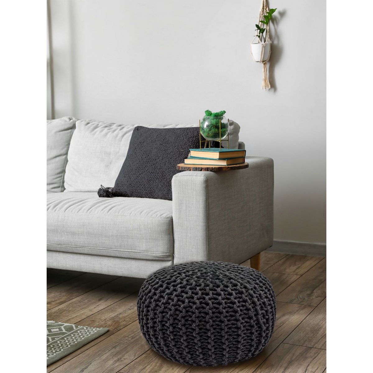 Pouf Ø 55 H 37 H 37 brei -kruk stoel pouf vloerkussen duurzaam