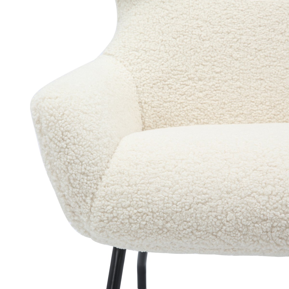 Fauteuil- en krukset teddybont beige