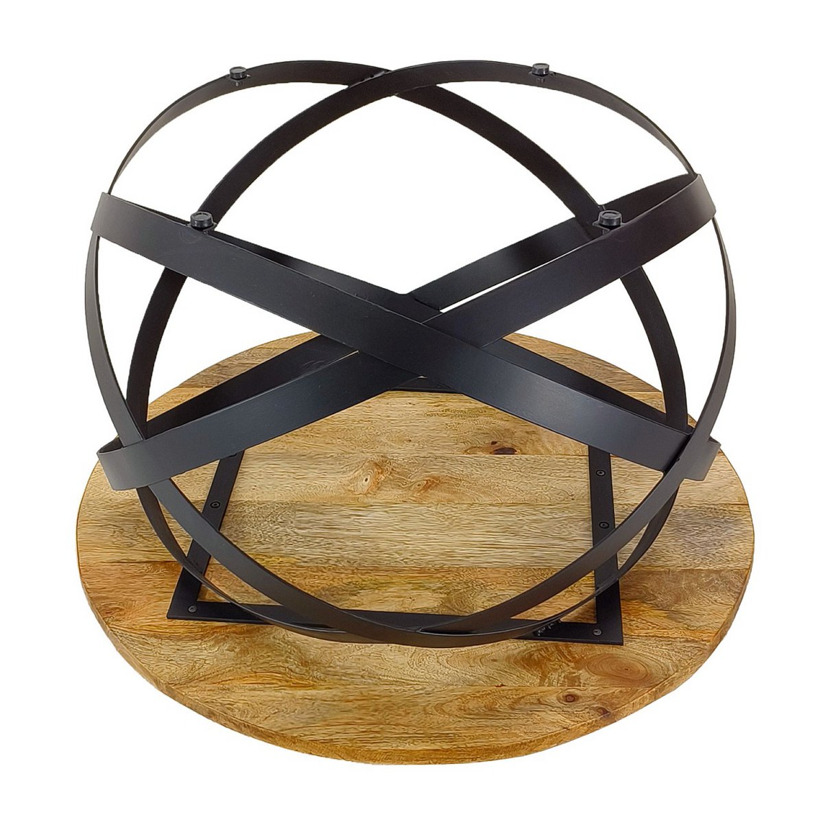 Bijzettafel salontafel rond woonkamer orbit metalen frame zwart