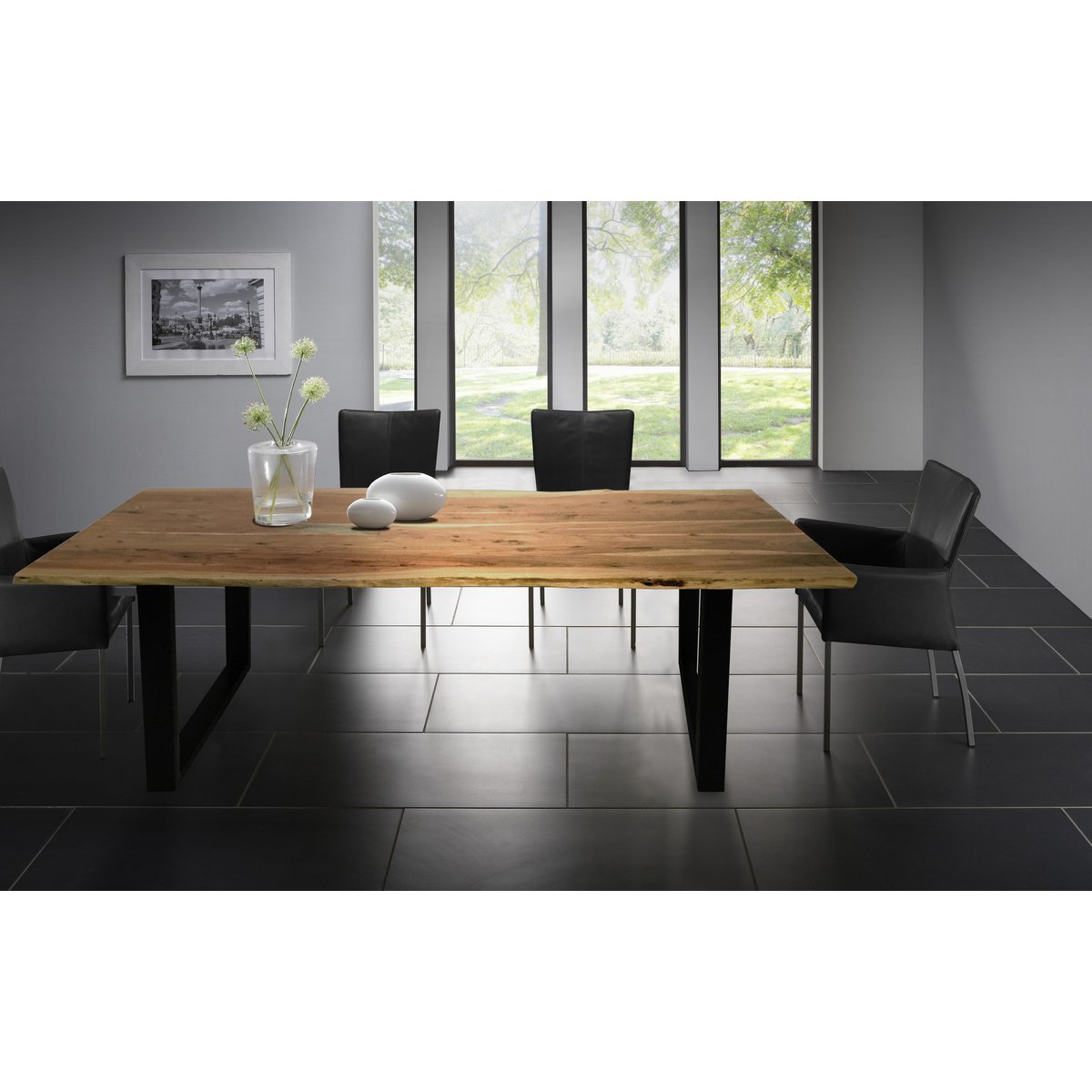 Tafel 200x100 cm, natuurlijk acacia, 56 mm